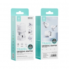 IKREA WA0349 ADAPTADOR DE VIAJE UNIVERSAL 3 EN 1 EU/AU/US/UK 2000W MAX BLANCO