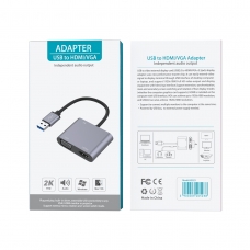 ISER WB3551/US523 ADAPTADOR USB TO HDMI/VGA  