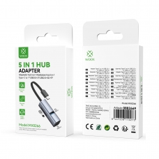 WOOX MX0266 ADAPTADOR HUB 5 EN 1 TYPE-C TO 1*USB3.0+2*USB2.0+SD+TF
