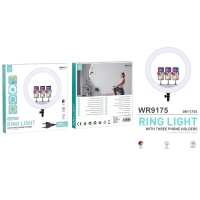 IKREA WR9175 ANILLO DE LUZ LED RGB MULTICOLORES CON 3 SOPORTES DE MÓVIL INTERFAZ PLUG EU 45CM 18''