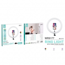 IKREA WR9177 ANILLO DE LUZ LED RGB MULTICOLORES CON 1 SOPORTE DE MÓVIL INTERFAZ USB 30CM 12''
