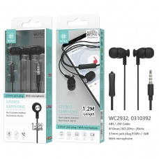 IKREA WC2932 AURICULARES STEREO CON MICRÓFONO 1.2M NEGRO