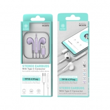 IKREA WC3078 AURICULARES ESTÉREO CON CONECTOR TYPE-C 1.2M TPE LILA