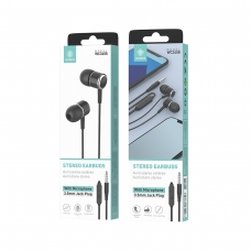 IKREA WC3408 AURICULARES STEREO CON MICRÓFONO 3.5MM 1.2M NEGRO