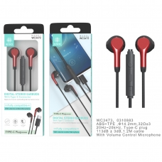 IKREA WC3473 AURICULARES DIGITAL ESTÉREO TYPE-C ALTA COMPATIBILIDAD ROJO