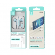 IKREA WC8399 AURICULARES ESTÉREO CON CONECTOR LIGHTNING 1.2M TPE AZUL 