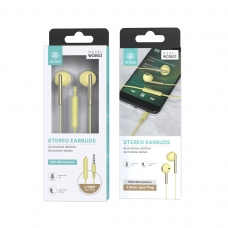 IKREA WC8503 AURICULARES ESTÉREO CON MICRÓFONO 3.5MM 1.2M AMARILLO