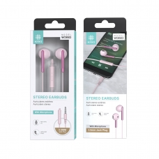 IKREA WC8503 AURICULARES ESTÉREO CON MICRÓFONO 3.5MM 1.2M ROSA