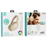 IKREA WC9452 AURICULARES CASCO INALÁMBRICOS ABS BLUETOOTH RGB LED 300MAH AUTONOMÍA 10 HORAS BEIGE