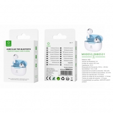 MX0053 TWS Auriculares Inalámbricos V5.3 JL6983D2 300mAH/30mAH -Blanco