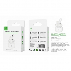 MX0055 TWS Auriculares Inalámbricos V5.4 JL6983D2 320mAH/30mAH -Blanco
