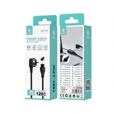 IKREA WB1376 CABLE DE ALIMENTACIÓN PVC 3 PINES 1.2M NEGRO