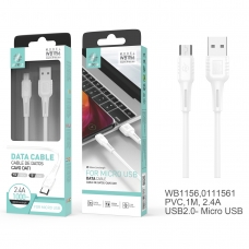 IKREA WB1156 CABLE DE DATOS PVC MICRO USB 2.4A 1M BLANCO