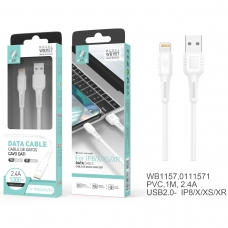 IKREA WB1157 CABLE DE DATOS PVC LIGHTNING 2.4A 1M BLANCO