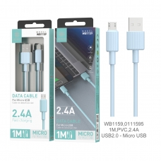 IKREA WB1159 CABLE DE DATOS PVC MICRO USB 2.4A 1M USB2.0 AZUL