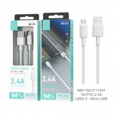 IKREA WB1159 CABLE DE DATOS PVC MICRO USB 2.4A 1M USB2.0 BLANCO