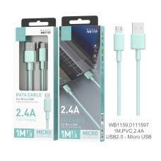 IKREA WB1159 CABLE DE DATOS PVC MICRO USB 2.4A 1M USB2.0 VERDE
