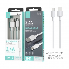 IKREA WB1161 CABLE DE DATOS PVC TYPE-C 2.4A 1M USB2.0 BLANCO