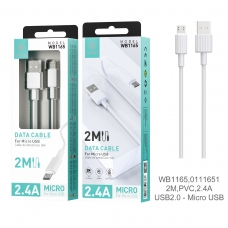 IKREA WB1165 CABLE DE DATOS MICRO USB 2.4A 2M BLANCO