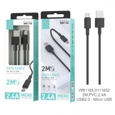 IKREA WB1165 CABLE DE DATOS MICRO USB 2.4A 2M NEGRO