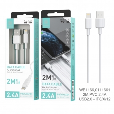 IKREA WB1166 CABLE DE DATOS LIGHTNING 2.4A 2M BLANCO