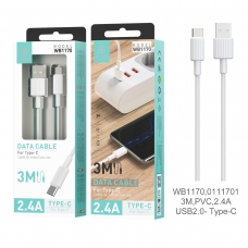 IKREA WB1170 CABLE DE DATOS TYPE-C 2.4A 3M BLANCO