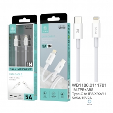 IKREA WB1180 CABLE DE DATOS TYPE-C TO LIGHTNING TPE+ABS 1M BLANCO