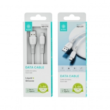 IKREA WB1279 CABLE SILICONA LÍQUIDA TYPE-C 3.4A 1M BLANCO