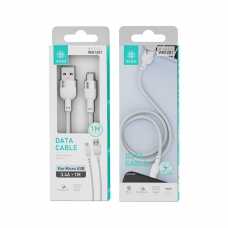 IKREA WB1281 CABLE ACABADO ALUMINIO+TRENZADO MICRO USB 3.4A 1M BLANCO