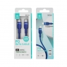 IKREA WB1289 CABLE PD ACABADO ALUMINIO+TRENZADO TYPE-C TO TYPE-C 60W 3A 2M AZUL