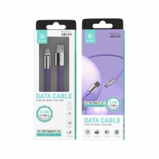 IKREA WB1292 CABLE SILICONA LÍQUIDA TYPE-C 3.4A 1M3A MORADO