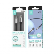 IKREA WB1292 CABLE SILICONA LÍQUIDA TYPE-C 3.4A 1M NEGRO