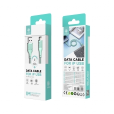 IKREA WB1319 CABLE TRENZADO LIGHTNING 1M 3.4A VERDE