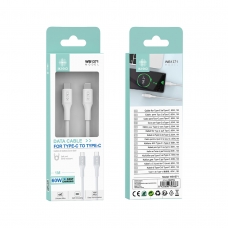IKREA WB1371 CABLE DE CARGA RÁPIDA TYPE-C TO TYPE-C 60W 1M BLANCO