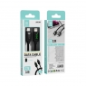 IKREA WB1399 CABLE TRENZADO DE CARGA RÁPIDA CON LED PD TYPE-C TO LIGHTNING 27W 3.0A 1M NEGRO