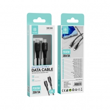 IKREA WB1503 CABLE DE DATOS TYPE-C TO TYPE-C PD 60W 20V/3A 1M NEGRO