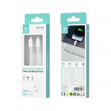 IKREA WB1506 CABLE DE DATOS TYPE-C TO LIGHTNING 27W 1M BLANCO
