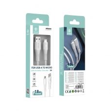 IKREA WB2000 CABLE DE DATOS CARGA RÁPIDA MICRO USB 18W 1M BLANCO