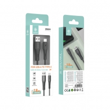 IKREA WB2001 CABLE DE DATOS TYPE-C CARGA RÁPIDA 18W 1M NEGRO