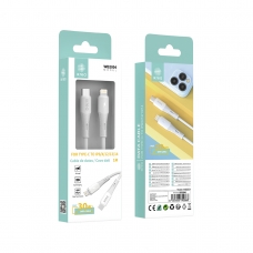 IKREA WB2004 CABLE DE DATOS CARGA RÁPIDA TYPE-C TO LIGHTNING 30W 1M BLANCO