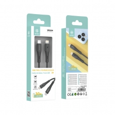 IKREA WB2004 CABLE DE DATOS CARGA RÁPIDA TYPE-C TO LIGHTNING 30W 1M NEGRO
