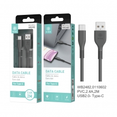 WOOX WB2482 CABLE TYPE-C 2A 2M NEGRO