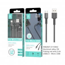 IKREA WB2847 CABLE MICRO USB V8 2A 1M NEGRO