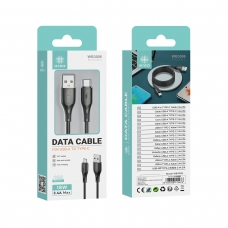 IKREA WB3006 CABLE DE DATOS DE CARGA RÁPIDA TYPE-C 18W 3.4A MAX 2M NEGRO