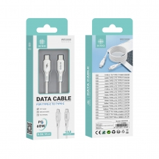IKREA WB3008 CABLE DE DATOS DE CARGA RÁPIDA TYPE-C TO TYPE-C 60W 5.0A MAX 2M BLANCO
