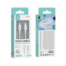 IKREA WB3009 CABLE DE DATOS DE CARGA RÁPIDA TYPE-C TO LIGHTNING PD 27W 3.0A MAX 2M BLANCO