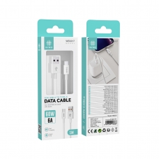 IKREA WB3017 CABLE DE CARGA RÁPIDA TPE TYPE-C 60W 6A 1M BLANCO