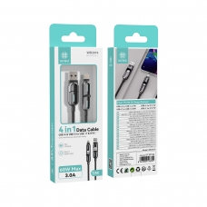 IKREA WB3019 CABLE MULTICARGA 4 EN 1 60W MAX 3.0A 1.2M NEGRO