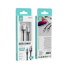 IKREA WB3021 CABLE DE CARGA RÁPIDA TRENZADO LIGHTNING 15W 3.0A MAX 1M NEGRO