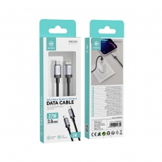 IKREA WB3023 CABLE DE CARGA RÁPIDA TRENZADO TYPE-C TO LIGHTNING 27W 3.0A MAX 1M NEGRO